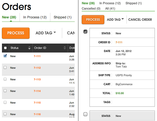 Large screen and small screen data table styling, respectively.