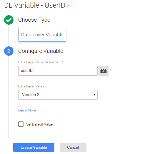 dl variable user id